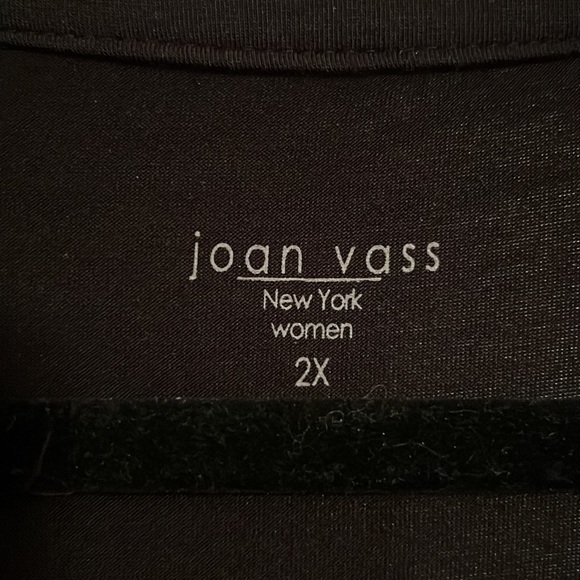 Joan Vass Women’s Plus Size Cap Sleeve Top in Black in 2X - Picture 5 of 9